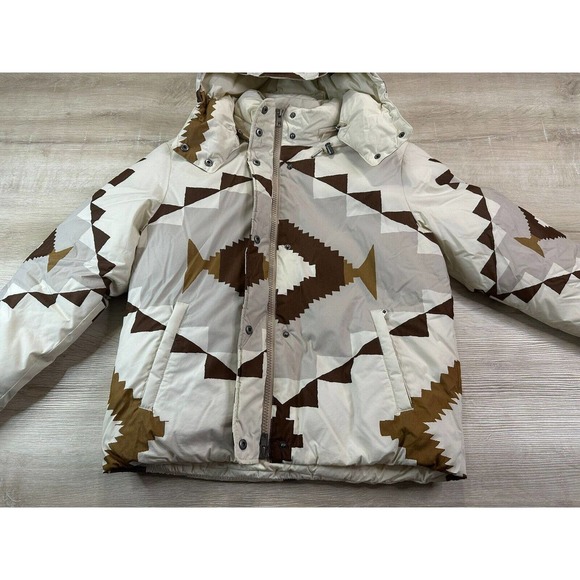Polo Ralph Lauren Women M Aztec Coat Southwestern Puffer Navajo Tan $498 - Picture 2 of 8
